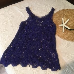 Blue Crochet Top- Urban Outfitters